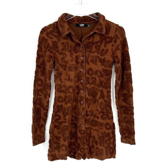 Jaded London Toweling Romper Brown Playsuit Size 4 - Picture 2 of 6